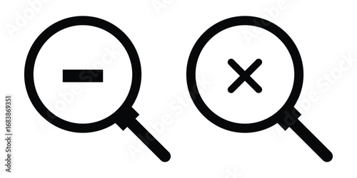 Search object, Lens icon set. Graphical vector illustration of zoom icon. math icon isolated zoom lens icon set. Vector magnifying glass icon set on white background. 