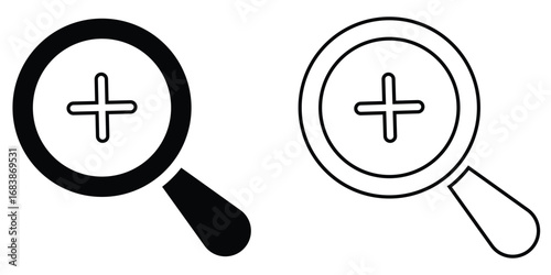 Search object, Lens icon set. Graphical vector illustration of zoom icon. math icon isolated zoom lens icon set. Vector magnifying glass icon set on white background. 