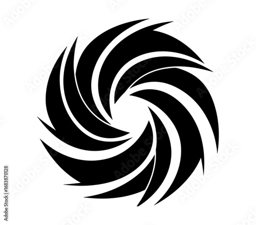 Vector art of abstract black spiral vortex shape