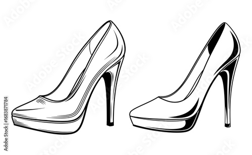 Vector art of pair of elegant high heel shoes