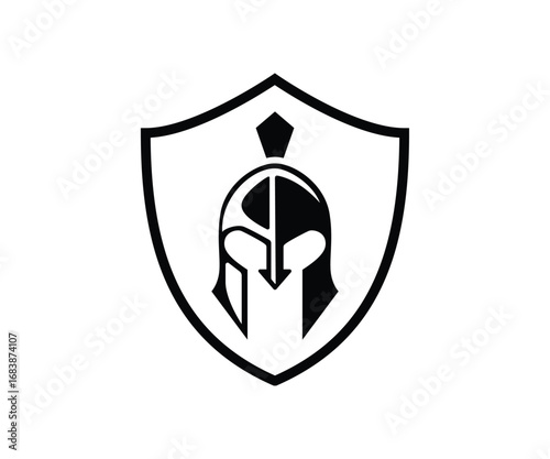 Shield Spartan helmet logo