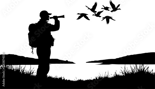 Mountain Fishing Trophy Catch Vector