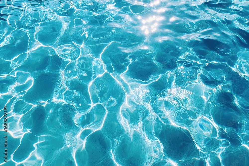 Obraz premium Clear blue water reflecting sunlight in a serene outdoor setting perfect for relaxation