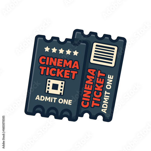 Cinema ticket for movie event and entertainment design vector
