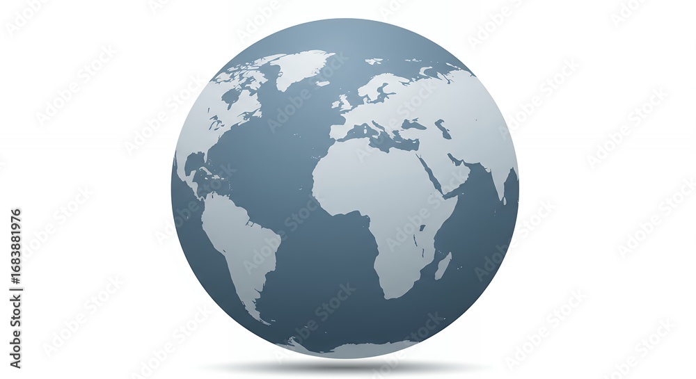 Fototapeta premium Stylized gray world globe graphic
