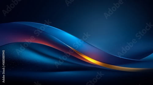 Blue and orange wave with a lot of detail. The blue is very dark and the orange is very bright