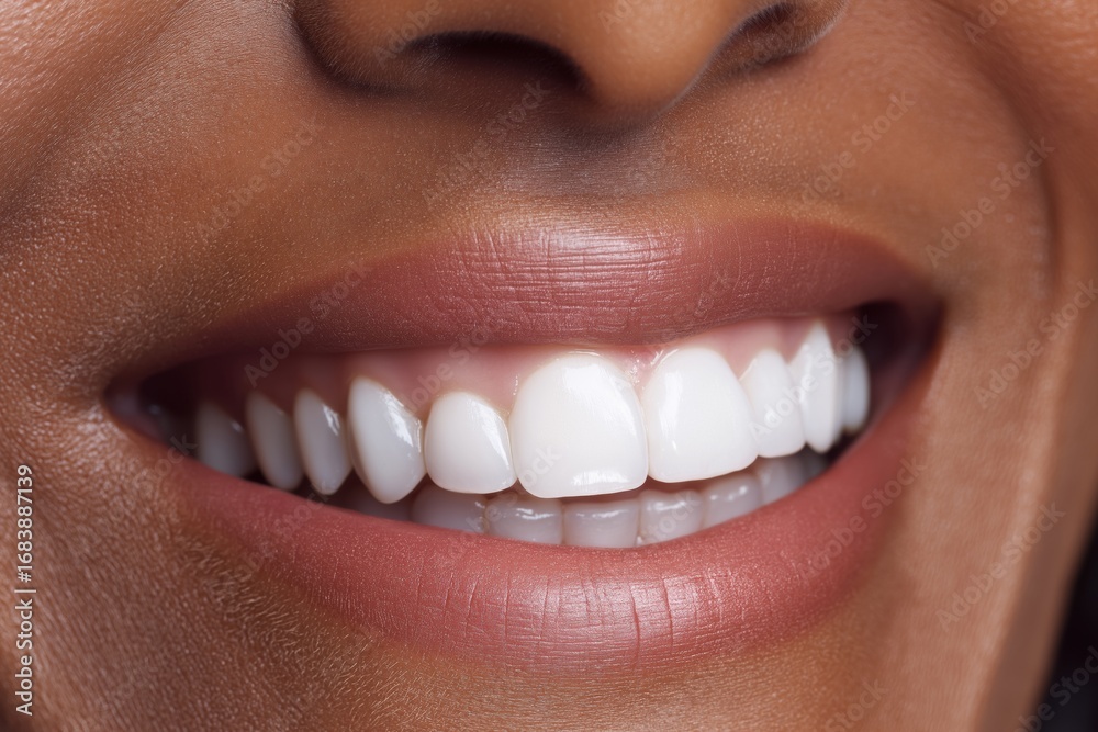 Obraz premium African American Woman's Close-up White Smile
