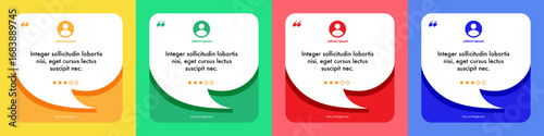 Feedback box set, bubble testimonial banner, quote, infographic. Social media post template vector 10 eps