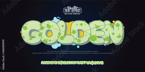 Golden, Colorful graffiti editable text style effect. Vector text effect with paint wall concept.	
