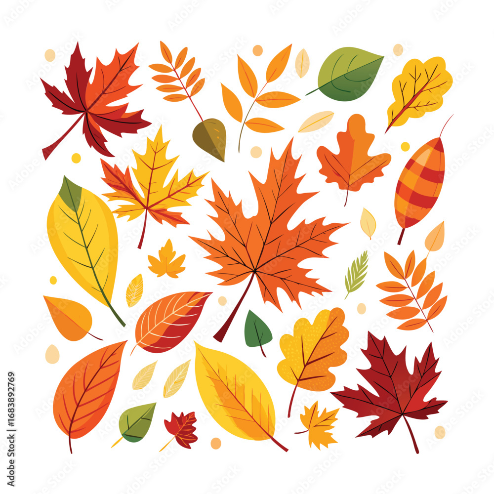 Fototapeta premium Vibrant autumn leaves in a colorful seasonal display