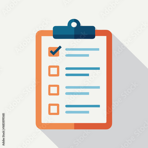 Flat design clipboard with checklist vector illustration scalable for various projects