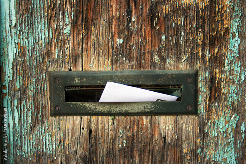 Beautiful retro styled with patina post mailbox