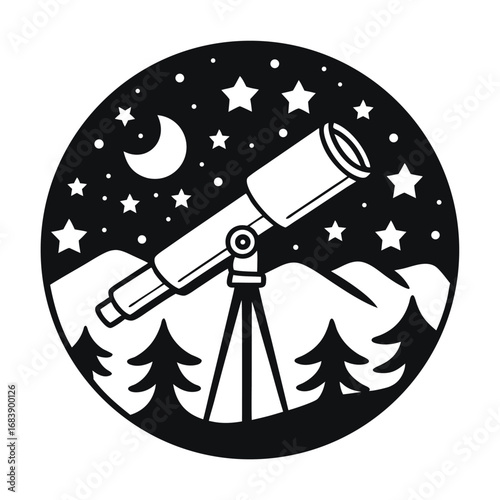 Night Sky Telescope Adventure Design for Astronomy Enthusiasts and Science Lovers