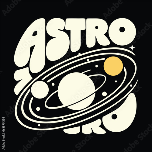 Astro Lover Cool Graphic with Planets and Stars Astronomy Design