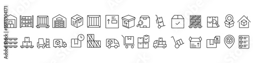 Warehouse icon vector set. storage illustration sign collection. store symbol. storehouse logo. depot web icons.
