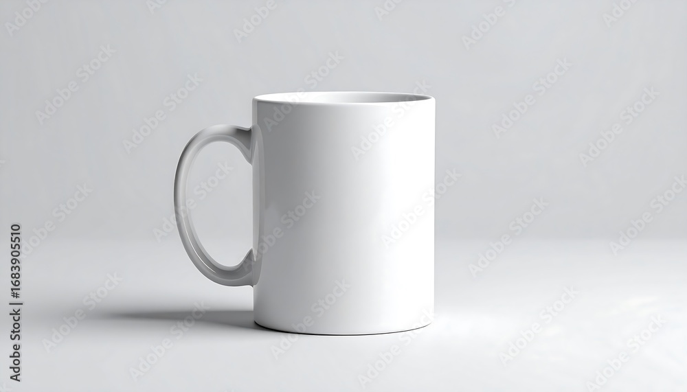 Obraz premium Blank white mug on a plain background