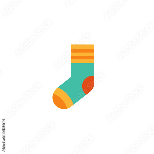 Colorful Socks Flat Vector Illustration, Clothing Accessory, Cozy Fashion Wear Clipart