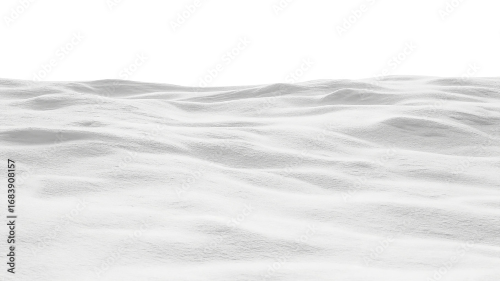 Fototapeta premium Abstract white terrain waves isolated on transparent background