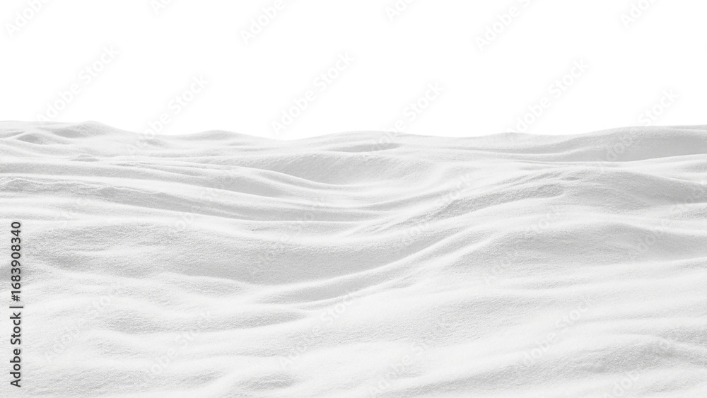 Obraz premium Wavy white surface texture isolated on transparent background