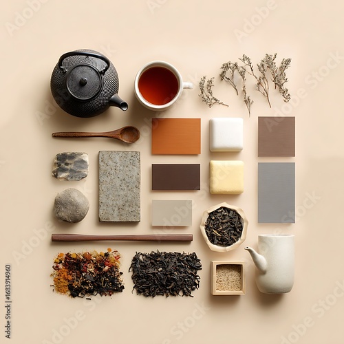 tea set in a wooden box