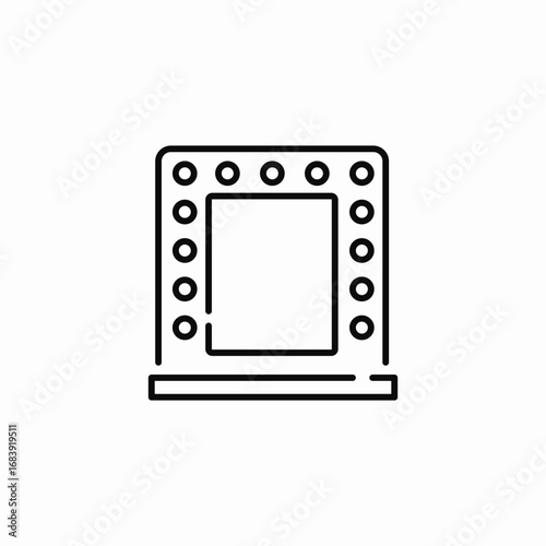 mirror with backlight icon sign vector