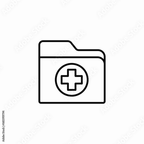 patient medical record folder medical cross icon sign vector