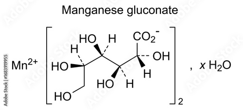 Chemical structure of manganese gluconate, drug substance