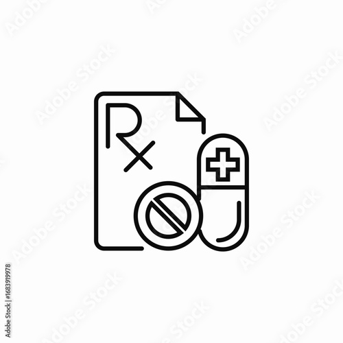 prescription for medication icon sign vector