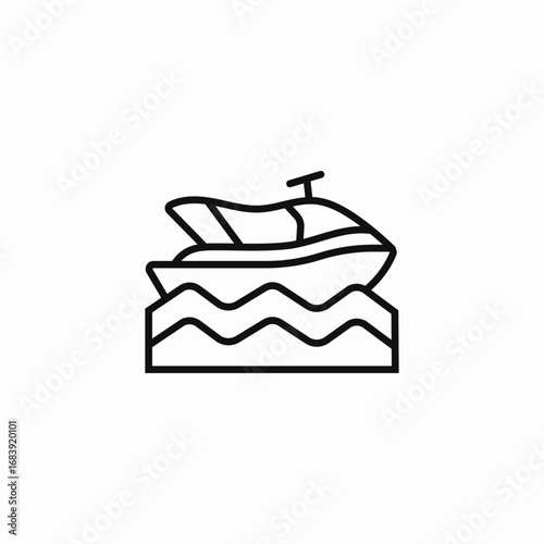 sea jet ski icon sign vector
