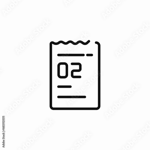 tear off calendar sheet receipt icon sign vector