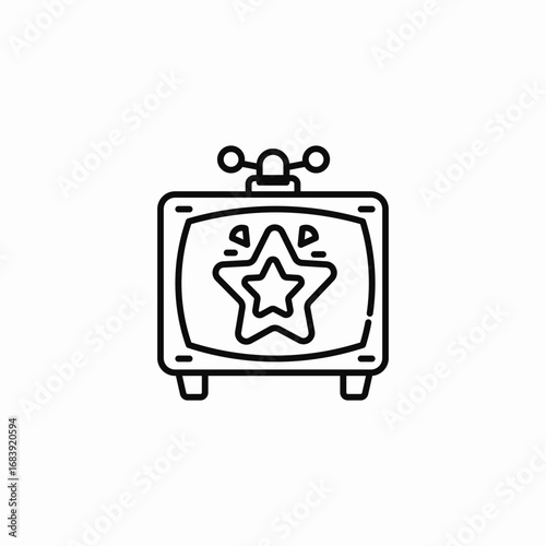 tv screen television entertainment show icon sign vector