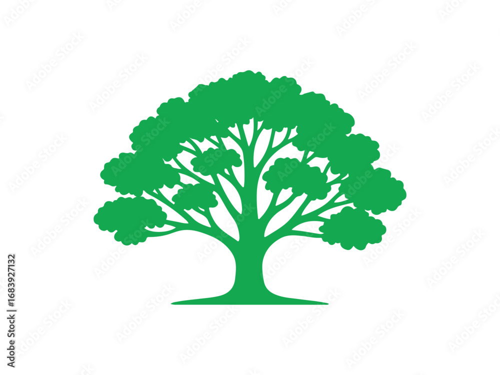 Obraz premium Green Tree Logo Vector silhouette Design