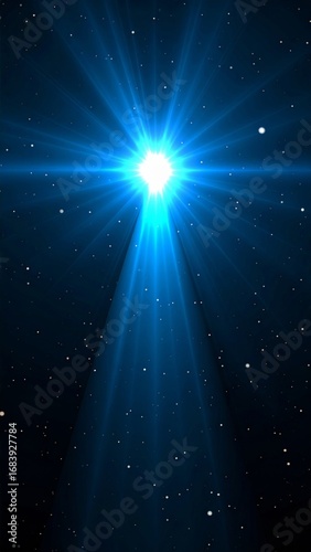 Wallpaper Mural Brilliant Blue Star Burst Radiating Light in Night Sky Background Torontodigital.ca