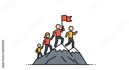 Strategic Team Leadership Achieving Business Milestones: Collaborative Journey to Peak Success & Goal Attainment