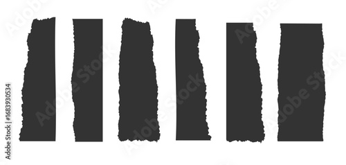 Jagged rectangle. Set of Paper torn, jagged edge rectangle shape. Rectangle torn paper shape. Headline, calligraphy border, isolated grunge header background. Rough edge rectangle frame. Vector