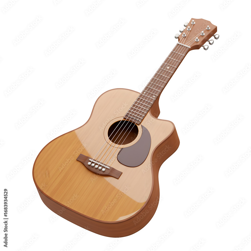Fototapeta premium acoustic guitar isolated on white