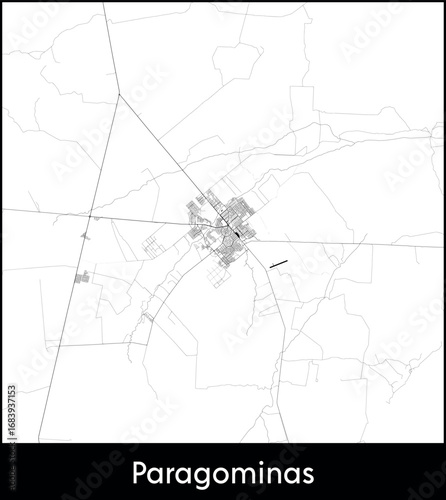Paragominas city map, Brazil - Topographic vector map poster