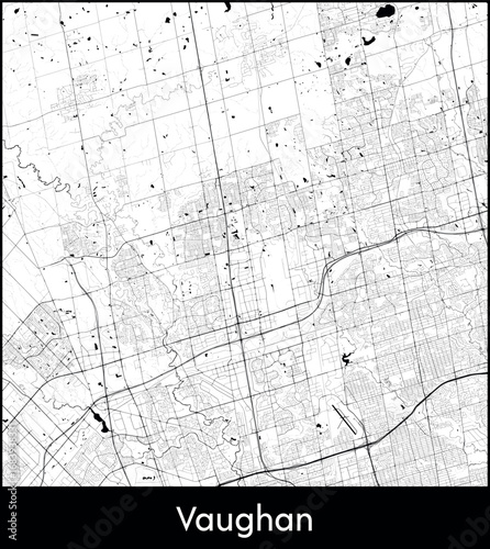 Vaughan city map, Canada - Topographic vector map poster