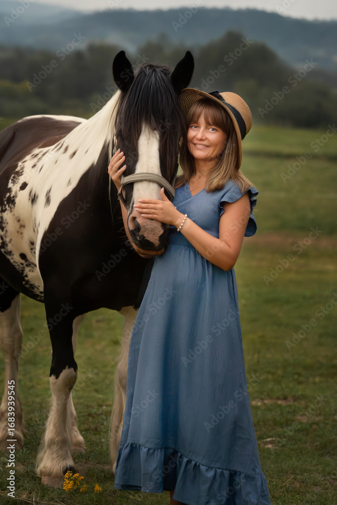 Obraz premium girl and horse