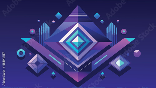 Pixel Art Gem: Abstract Purple Crystal Design