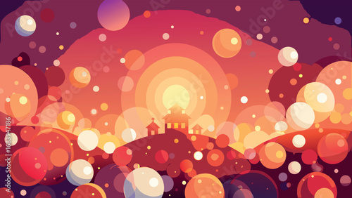 Magical Sunset: Lantern Festival Celebration