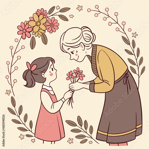 Grandmother and Granddaughter: A Tender Moment of Love