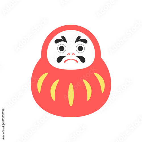 お正月、新春、元旦、元日のダルマのあしらいイラスト