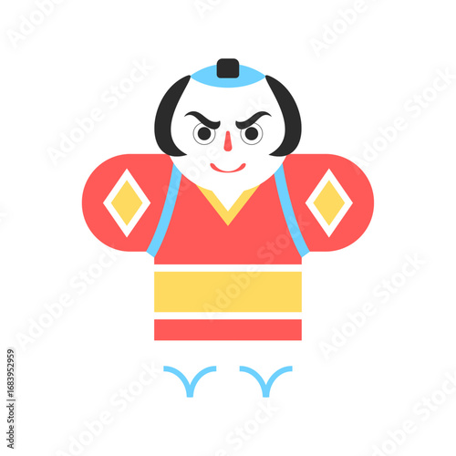 お正月、新春、元旦、元日の凧のあしらいイラスト