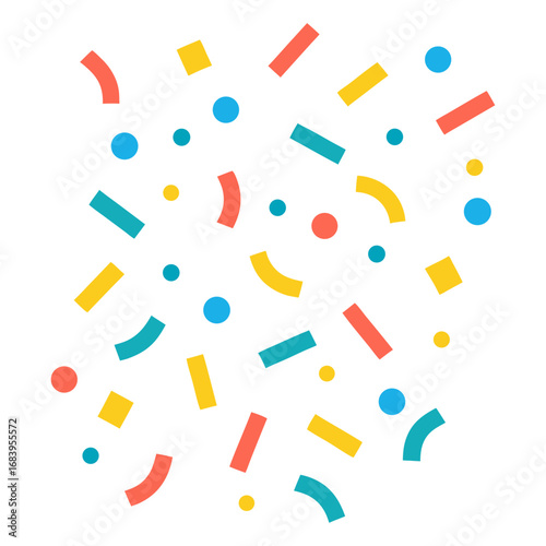 Flat Illustration of Colorful Confetti
