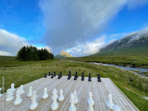 Chess Board in the Outdoors in Scottish Highlands