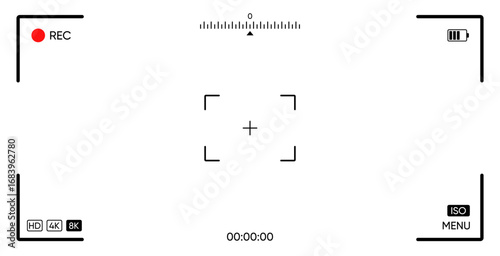 Smartphone camera interface design, grid, ui buttons and controls in high quality smartphone. Vector EPS10