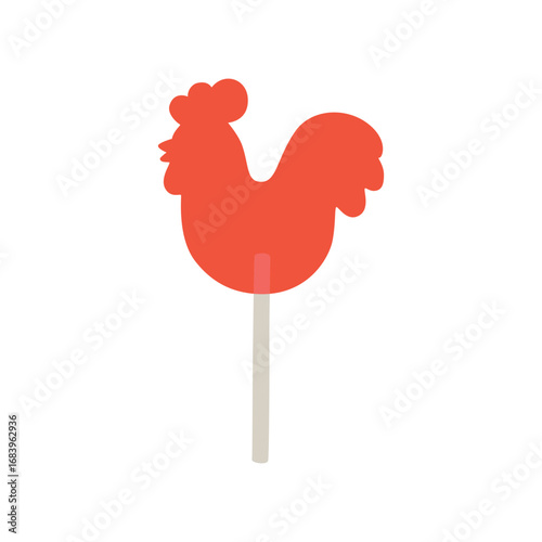 Caramel Cockerel on a stick, lollipop.