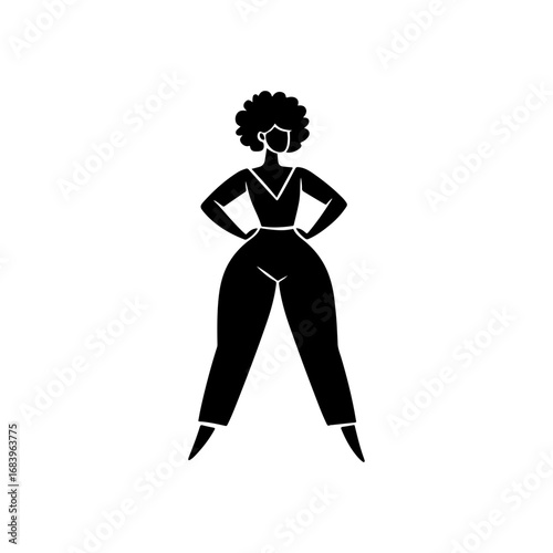 Black Silhouette of a South African Woman on a Confident Pose