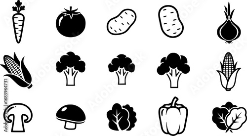 fresh vegetable icon collection vector illustration